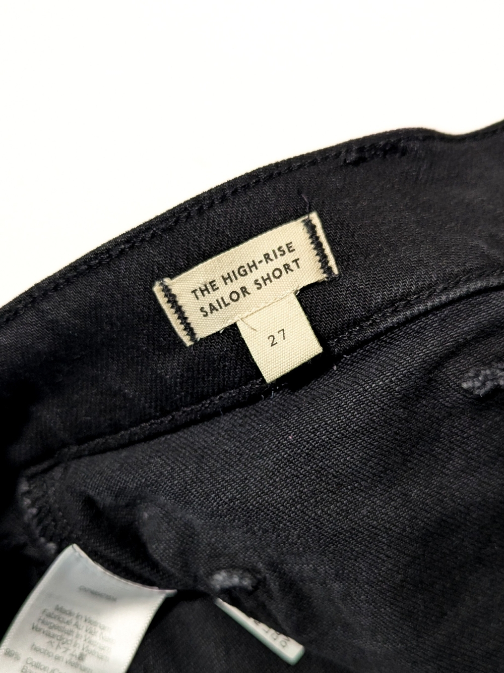 Madewell The High-Rise Sailor Short, Black Denim, Size 27, Nautical Style - Picture 3 of 13